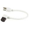 Power Cord, IEC 60320 Right Angle Plug 3 prong NEMA plug, 1' white