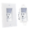 Single Gang Décor Recessed Receptacle, White