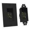 Single Gang Décor Recessed Power Inlet, Black