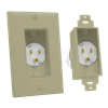 Single Gang Décor Recessed Power Inlet, Ivory
